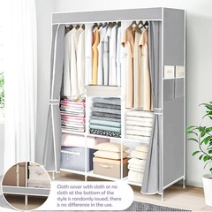 Space Saver Closet Storage Organizer Wardrobe Clothes Rack with Shelves Portable