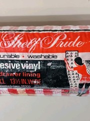 Vintage Carlan Retro Red Plaid Vinyl Shelf Liner – Shelf Pride 13 1/2 In Wide
