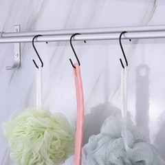 30 PCS 2.4 Inch Black S Hooks Alloy Steel Hanger 0.88 Inch Opening Kitchen