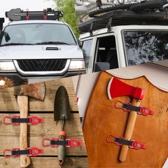 6Pcs Red Shovel Holder for Truck, Heavy Duty Roof Rack Shovel Mount Zinc Allo…