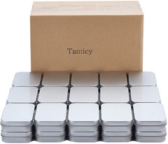 40pcs Metal Rectangular Empty Hinged Tin Box Containers Mini Portable Small Box
