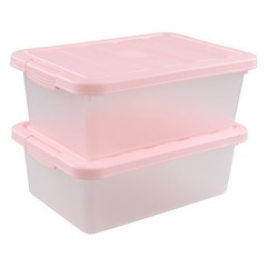 14 Quart Plastic Latching Storage Box, Plastic Underbed Storage Bin with Pink…