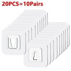 10PCS Transparent Adhesive Wall Hooks Waterproof Heavy Duty Kitchen Bathroom