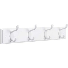 Wall-Mounted Coat Rack, Hook Rack, 4 Dual Metal Hooks, for Coats, Bags, Keys,