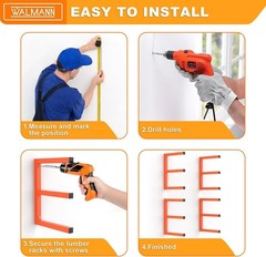 Garage Wall Mounted Lumber Storage Rack Overhead Heavy Duty One-Piece Design