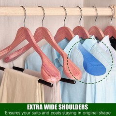 Cedar Suit Hangers Extra Wide Shoulder Wood Clothes Coat Jacket 5 Pack