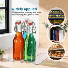 10Pcs Clear Plastic Shelf Dividers 7.87X2.36X1.18In L-Shaped Store Goods Sepa…
