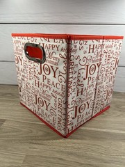 Relaxed Living (Set Of 2) Decorative Storage Bins 10.5×10.5×11 Christmas Holiday