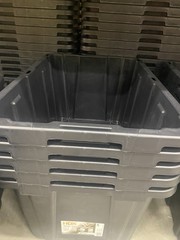 HDX Tough Tote 27 Gal Heavy Duty Stackable Plastic Storage Tote w/ Lid Black