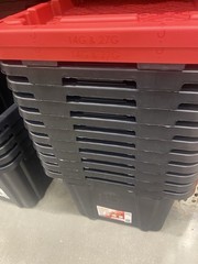 HDX Tough Tote 27 Gal Heavy Duty Stackable Plastic Storage Tote w/ Lid Black