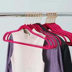 50/100pcs Premium Velvet Hangers Non-Slip w/Finger Clips and Tie Rack Ultra Slim