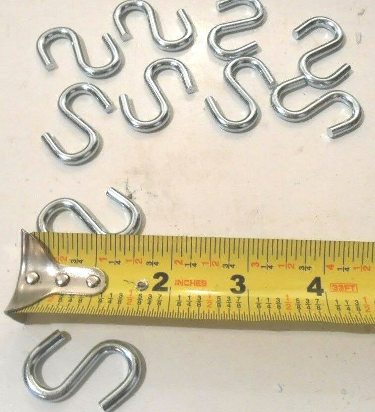 S HOOKS 10 PC. HEAVY DUTY 1-1/2″ INCH S HOOK STEEL S-HOOKS