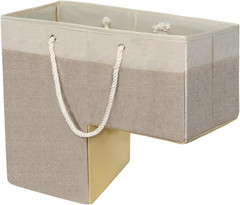 Stair Basket with Handle for Toys, Clothes & More – 16″ Anti-Slip Storage Brown