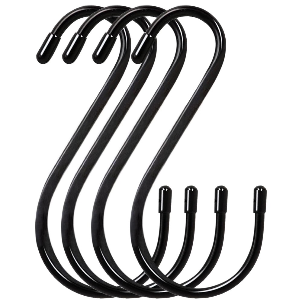 6 Inch Large S Hooks 4-Pack Heavy Duty Viny Coated Steel Hooks for Hanging
