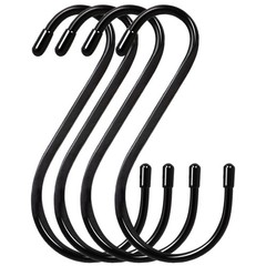 6 Inch Large S Hooks 4-Pack Heavy Duty Viny Coated Steel Hooks for Hanging