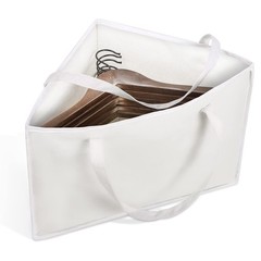 Foldable Triangle Hanger Bag Handles Space Saving 18x13x13.2 Inch White