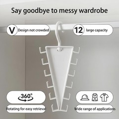 2 X V-shaped hanger with double-sided hooks wardrobe organization