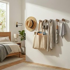LONANGG Natural Wooden wall Hooks Set of 6 Black Walnut Wood (6HOOKS)