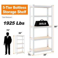 59” Heavy Duty Muscle Rack Garage Steel Metal Storage 5Shelf Adjustable Shelves