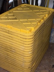 LID ONLY Greenmade 27 Gallon Costco Heavy Duty Tote Bin Yellow Cover Top 31x21x2