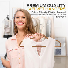 50 Pack New Premium Quality Velvet Hangers Ultra Thin Non Slip Adult Felt Space