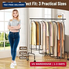 Garment Bags for Hanging Clothes 40″ Long,Ultra Clear Suit Bags for Closet Stora