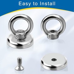 Magnetic Hooks Heavy Duty 10 Pack, 60 lbs Pulling Force Rare Earth Magnets wi…