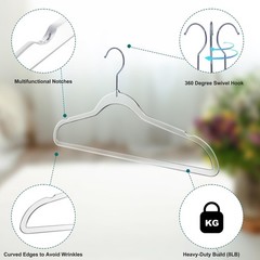 Quality Hangers Clear Plastic Hangers for Clothes | Multi Pack – Heavy Duty H…