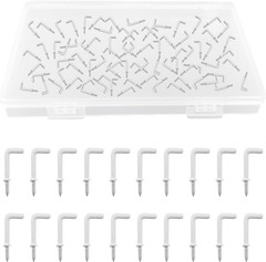 Screw in Hook, 80Pcs L Shaped Hooks with Plastic-Coated Surface Shouldered Dress