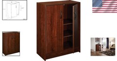 Versatile 1307 Stackable Organizer – Dark Cherry, 2-Door with Adjustable Storage