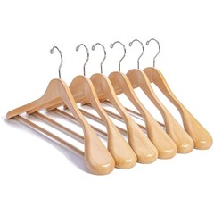 2.4″ Wide Shoulder Suit Hangers 12-60 Pack Natural Wooden Hanger Glossy Finish