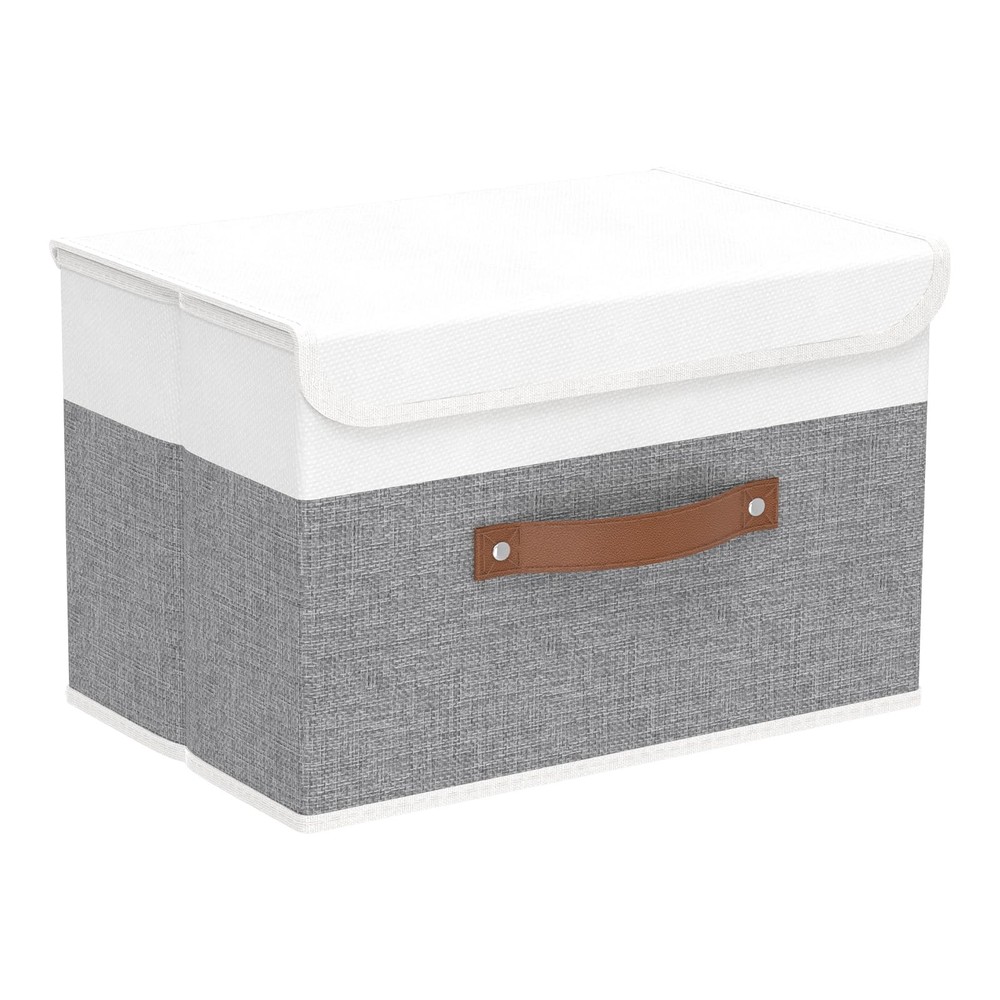 Linen Storage Cube, Washable Closet Organizer With Leather Handle