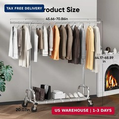 HOKEEPER Clothes Rack with Cover Clothing Racks for Hanging Clothes Heavy Duty G