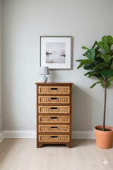 Organizer 6-Drawer Storage Unit – Fully Assembled Wicker for Home