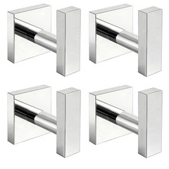 Polished Chrome Stainless Heavy Duty Square Towel Robe Hook 4 PCS