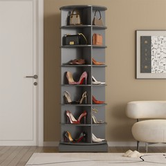 Modern 7 Tier Rotating Shoe Rack Tower 360° Spinning Shoe Display Carousel