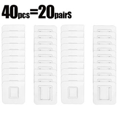 40/2Pcs Double Side Hooks Transparent Invisible Traceless Hook Self-Adhesive Wal