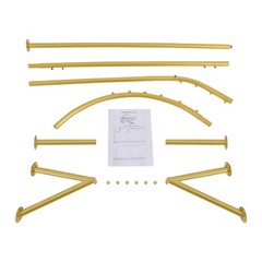 Gold Metal Hanging Clothes Rail, Heavy Duty Wall-mounted Garment Rack, 98.4*63in