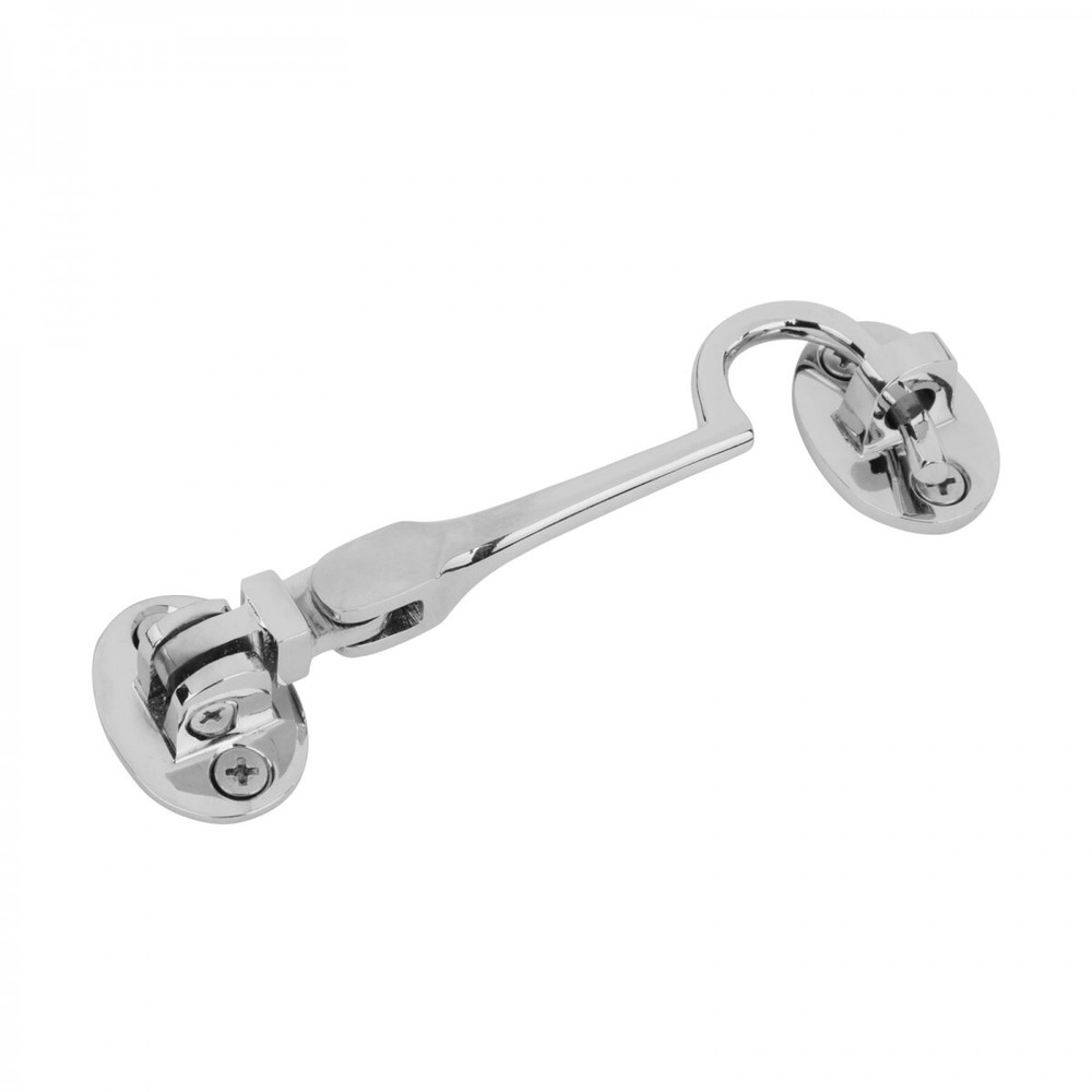 Chrome Polished Solid Brass Swivel Pivot Style Cabin Eyelet Latches 4″ L Screws