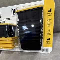 GreenMade 10-Pack Stackable Plastic Mini Storage Bins Yellow/Black