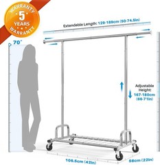 Clothing Garment Rack Capacity 525LBS Clothing Racks on Wheels Rolling Clothes R