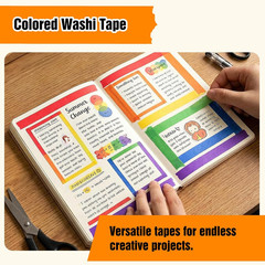 Colored Masking Tape, 6 Rolls, 0.94In X 22Yd (132Yds in Total) Washi Tape, Paint