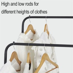 Industrial Pipe Metal Clothes Rail Heavy Duty Garment Hanging Rack Laundry Room