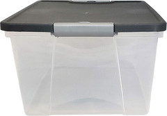8-Pack Snaplock, Small Clear Plastic Storage Organizer Bins with Lids, 15 Quart,