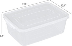 14 Quart Clear Plastic Storage Bins with Lids – 4 Pack, Food-Safe & Stackable
