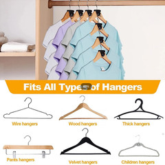 100pcs Clothes Hangers Space Saving Closet Organizers Heavy Duty Hanger Extender