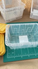 Set of Clear Lowes Mini Totes With Yellow Lids – 5 Pieces
