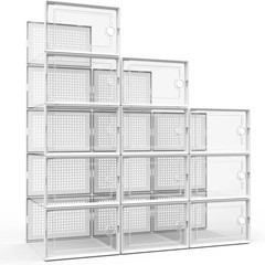 X-Large Shoe Storage Boxes Organizers Clear Plastic Stackable 12 Pack, Shoe Rack