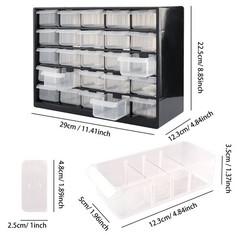 25 Drawer Plastic Small Parts Organizer Storage Hardware Craft Cabinet Nuts Bolt