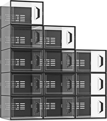 12 Pack X-Large Shoe Storage Box Clear Stackable Organizer Size 11